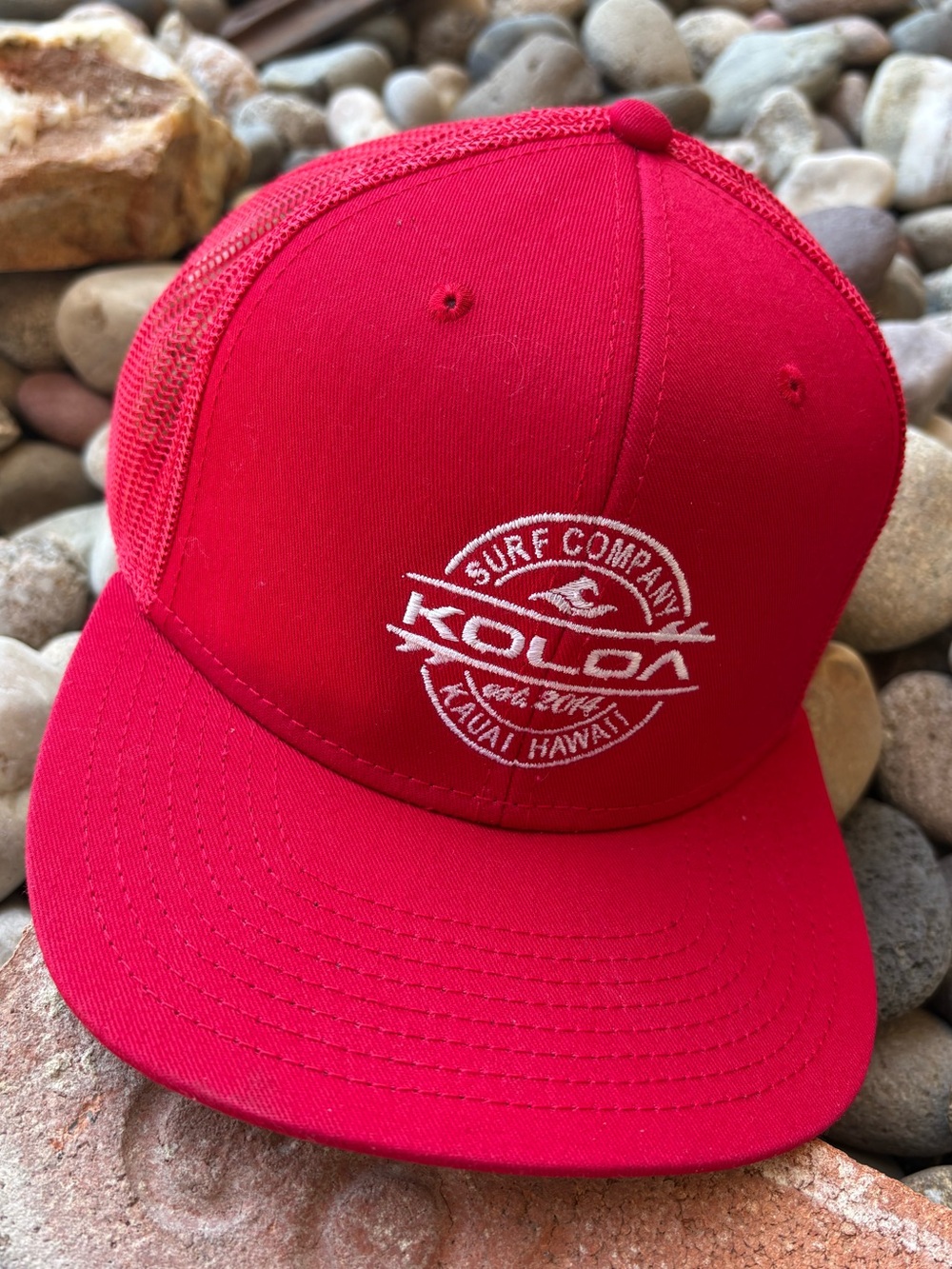 Koloa Surf Company Kauai Hawaii Red Trucker SnapBack Adjustable Mesh Hat